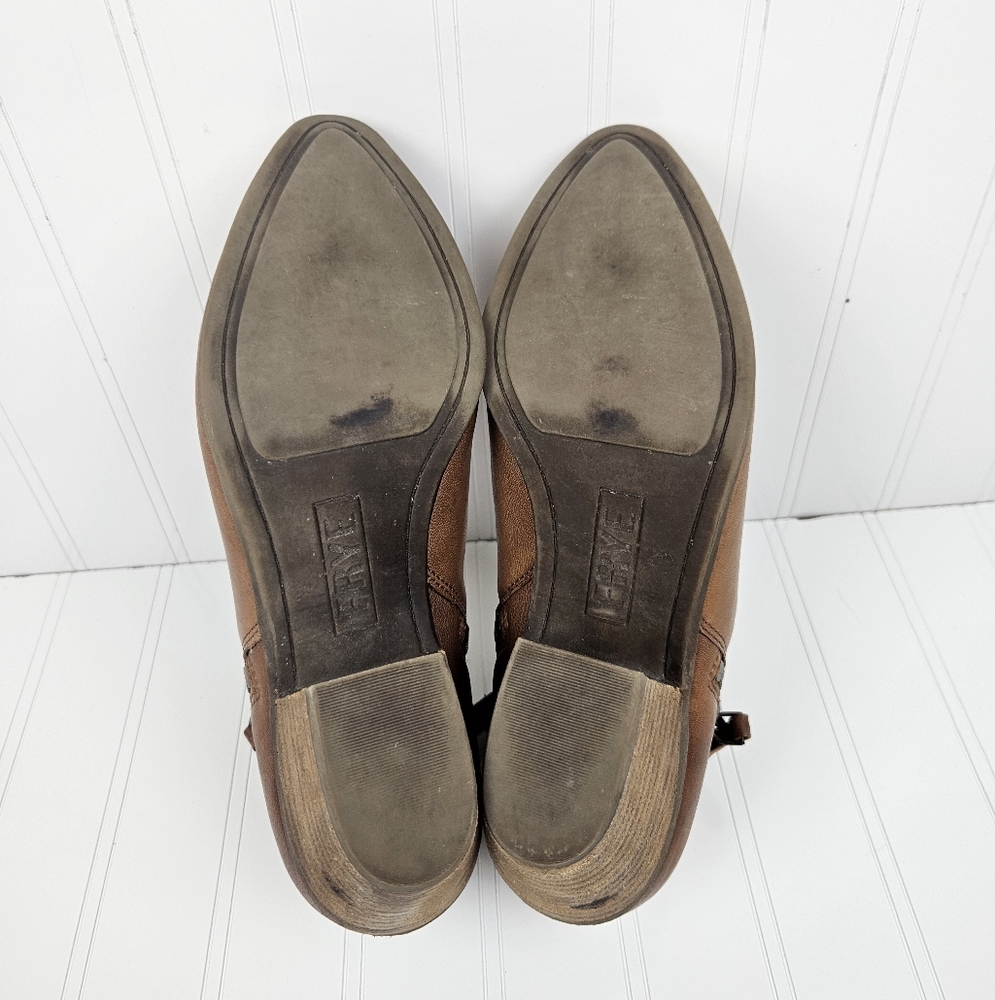 Frye Judith Zip Up Brown Booties - Picture 9 of 9